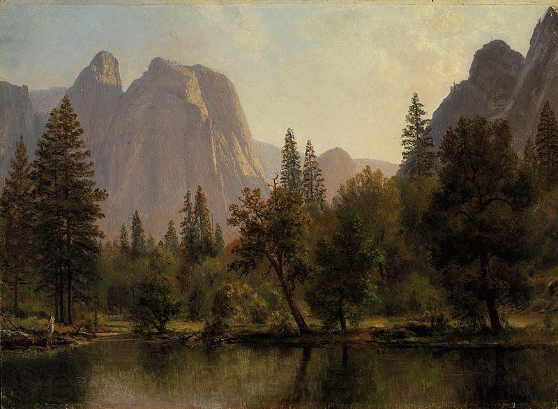 Albert Bierstadt Cathedral Rocks, Yosemite Valley Norge oil painting art